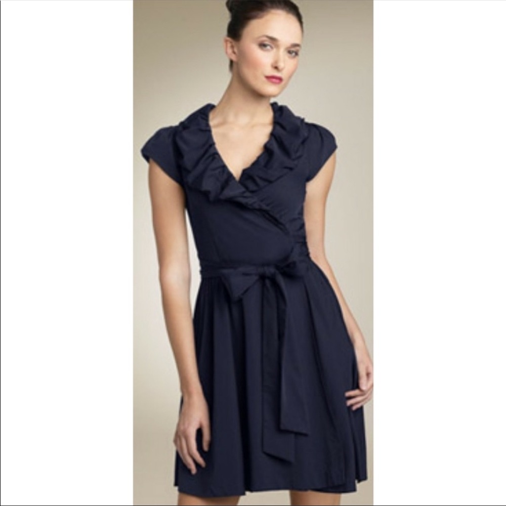DVF Bethania Wrap Dress in Black, Size 4